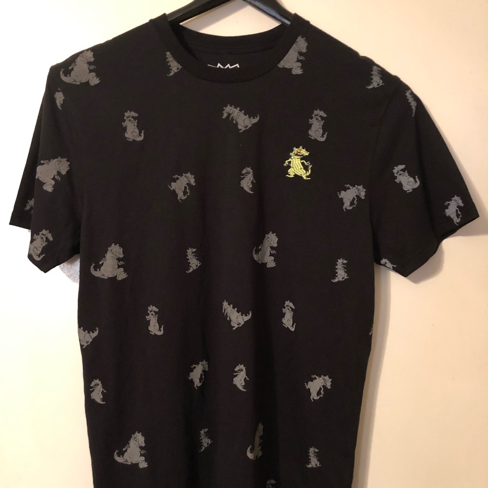 Black Rugrats Reflective Reptar T-shirt